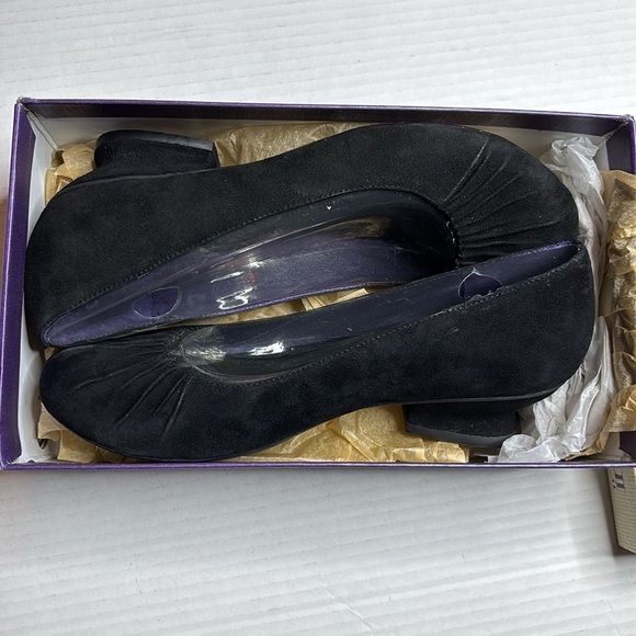 INDIGO By Clarks Black Suede Tangier Shoes Size 9 - Picture 7 of 8
